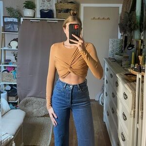 SHEIN twist front crop top